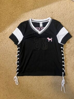 PINK Victoria's Secret Mesh Lace Up Jersey NWOT